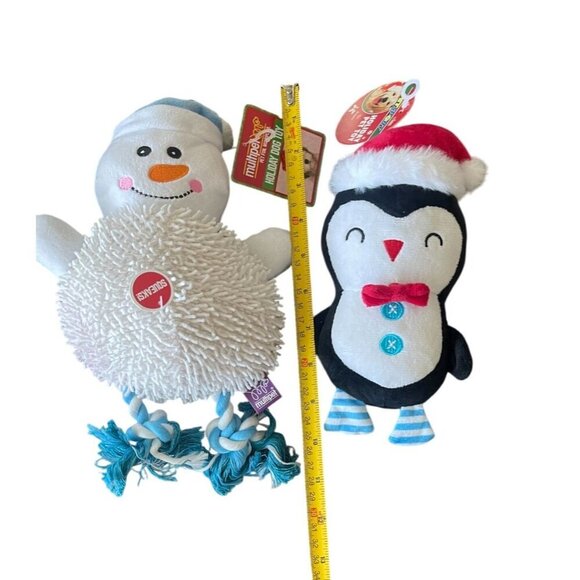 Snowman & Penguin Winter themed Plush Dog Toys Set Stocking Stuffers for dog - Picture 2 of 4